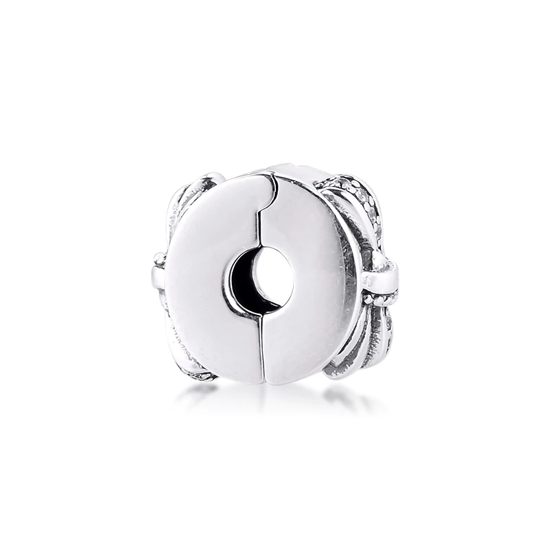 Genuine 925 Sterling Silver Shiny Bow Clip Charm Fits Pandora Bracelet Beads for Jewelry Making Party Gift Women | Украшения и
