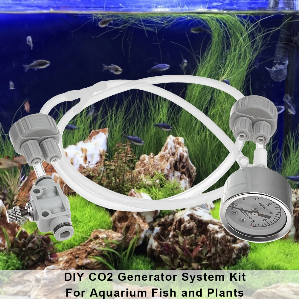 

Homemade Fish Tank CO2 Generator System Kit Aquarium Supply DIY CO2 Valve Diffuser With Pressure Air Flow Device Water Grass