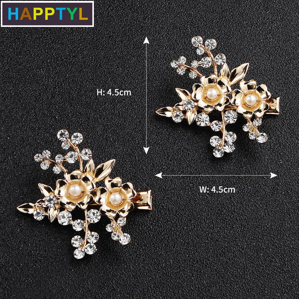 1 пара золотых свадебных заколок для волос со стразами свадебные заколки с