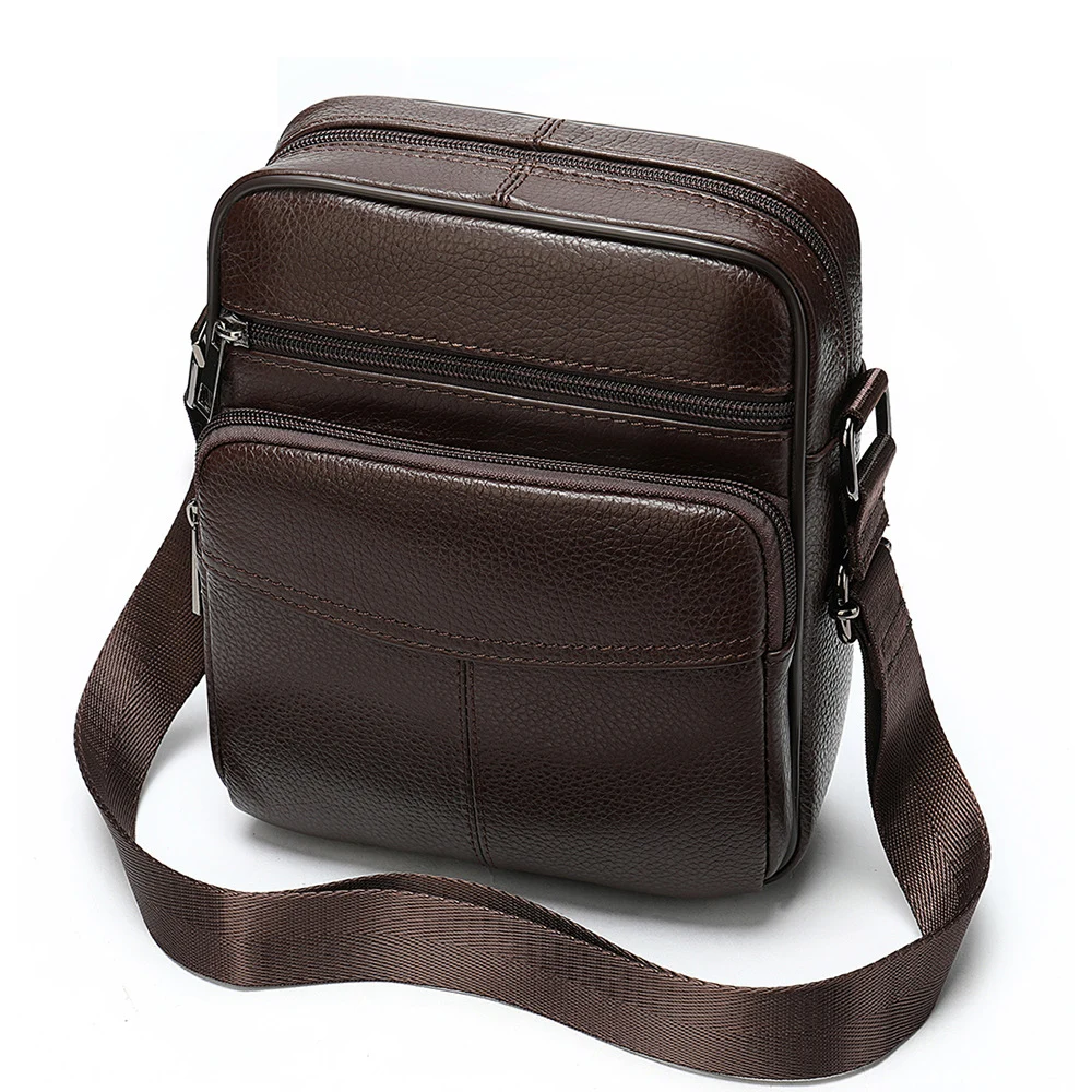 Genuine Leather Men's Messenger Bag Fashion Business Crossbody for Men Tote Shoulder Handbag Zipper Office Bags Male |
