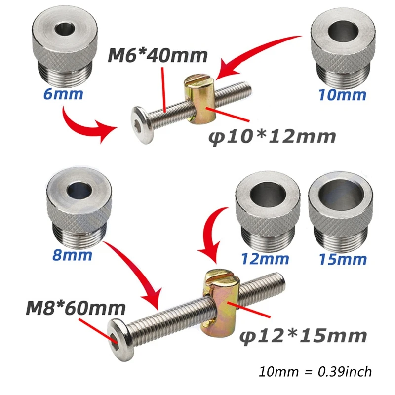 

Woodworking 2-in-1 Furniture Hole Drill Guide Locator Auxiliary Positioning Drilling Adjustable Connecting Hole Puncher