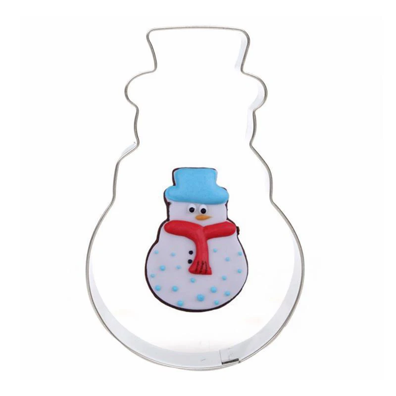 snowman Рождественская форма для выпечки детей из нержавеющей стали, семейный инструмент для изготовления печенья, простая форма для торта, Санта Клаус, фруктовый режущий инструмент CT2286 - Цвет: snowman