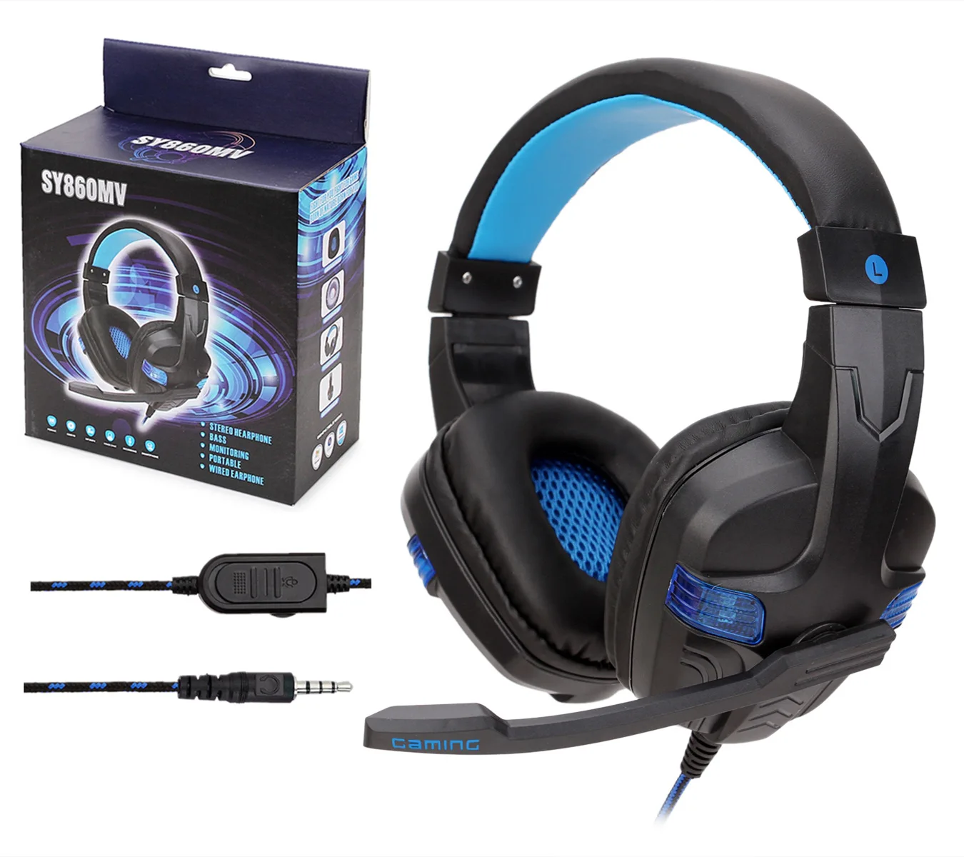 

SY860MV head-mounted computer PS4 headset Internet cafe game electronic competition headset with microphone