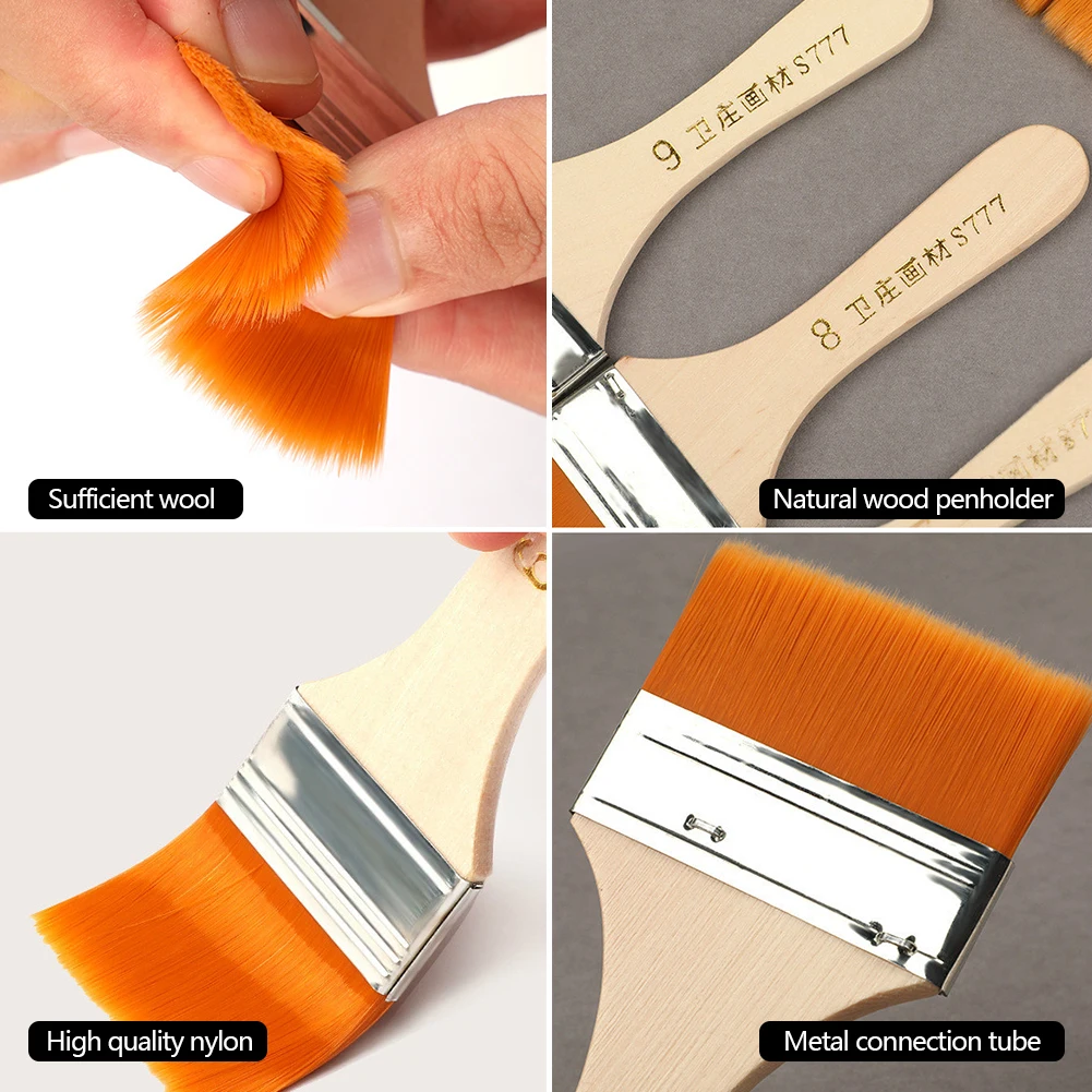 12 шт./компл. плоский нейлоновый деревянный держатель для ручек кисть масляной