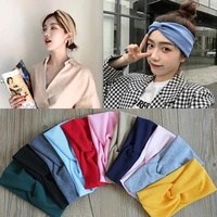 new women yoga headband cross top knot elastic hair bands soft solid girls hairband hair accessories twisted knotted headwrap