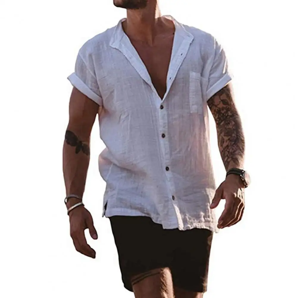 

T-shirt Men Shirts Masculina Beach Shirt Polo Shirts Short Sleeve T-shirt V Neck Pockets Men Shirt T-shirt Beach Men Streetwear
