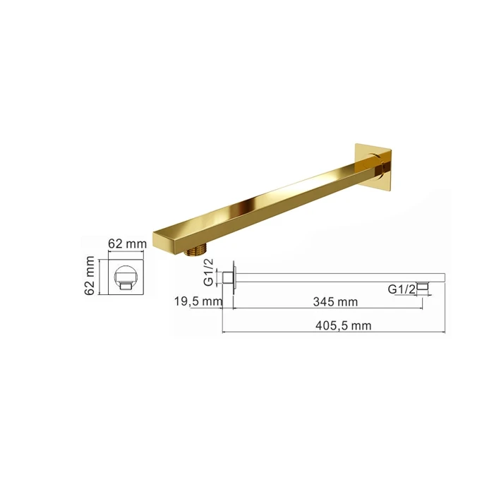 Shower head WasserKRAFT home improvement bathroom faucets black steel gold spray Fixture Faucet Replacement Parts For Slide Bars |