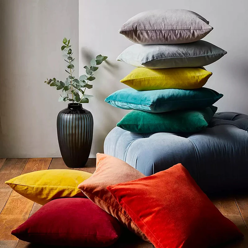 

Velvet Cushion Cover Pillowcase Teal blue Pillow Case Cojines Decor Sofa Throw Pillows Room Pillow Cover Decorative living room