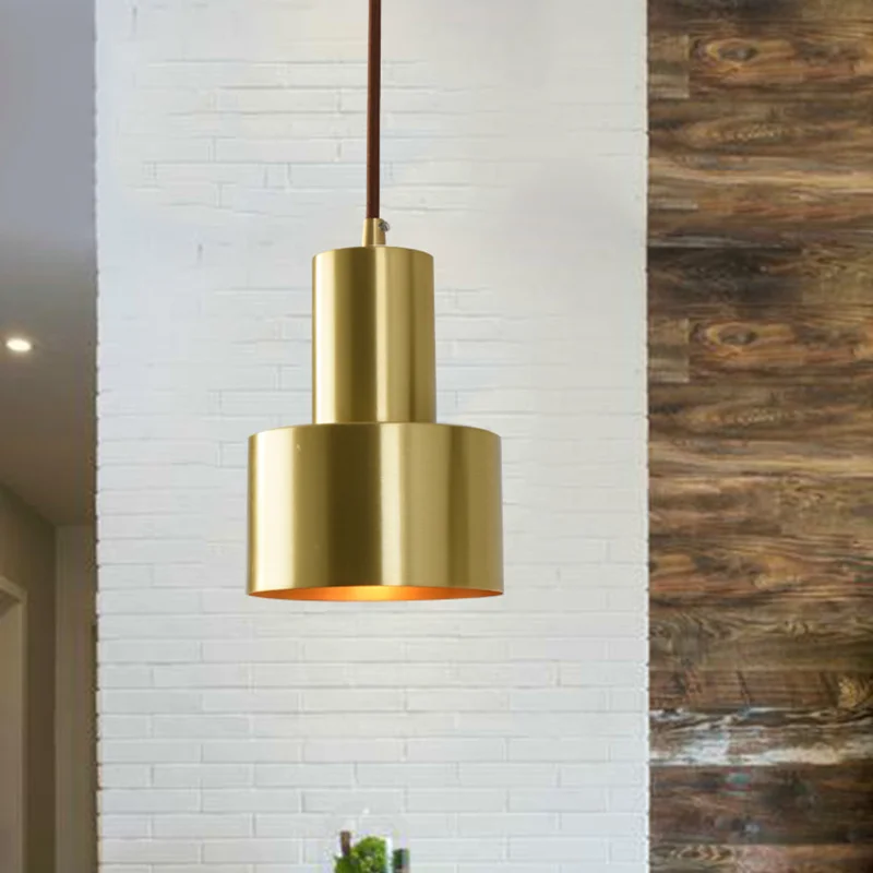 Европейская Скандинавская маленькая медная латунная Подвесная лампа