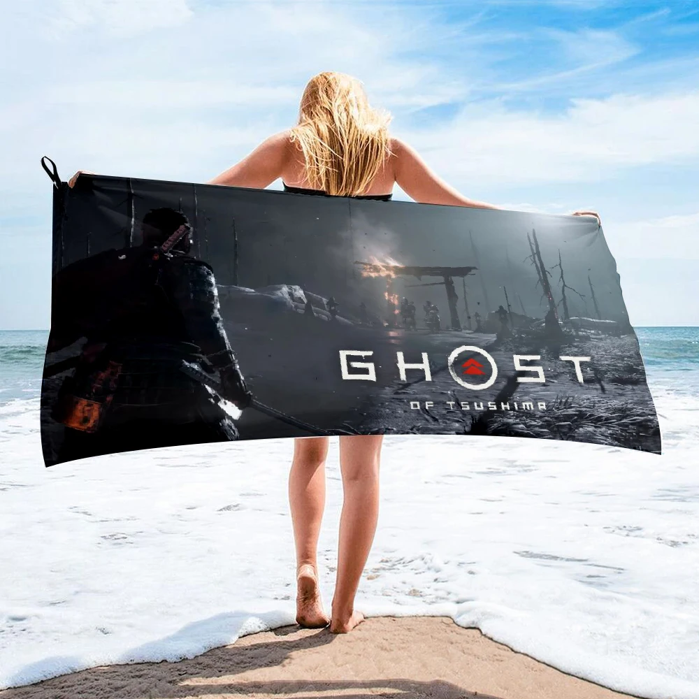 Пляжное полотенце из микрофибры с принтом призрака цушимы | Спорт и развлечения