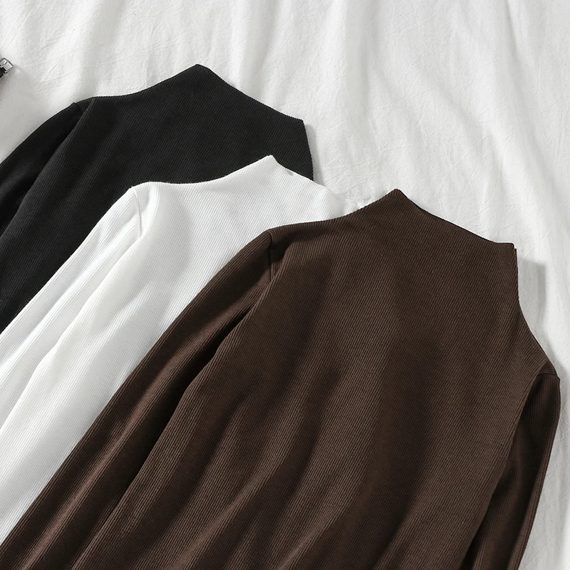 Mooirue 2019 осень водолазка вязаный свитер женский винтажный тонкий уличная