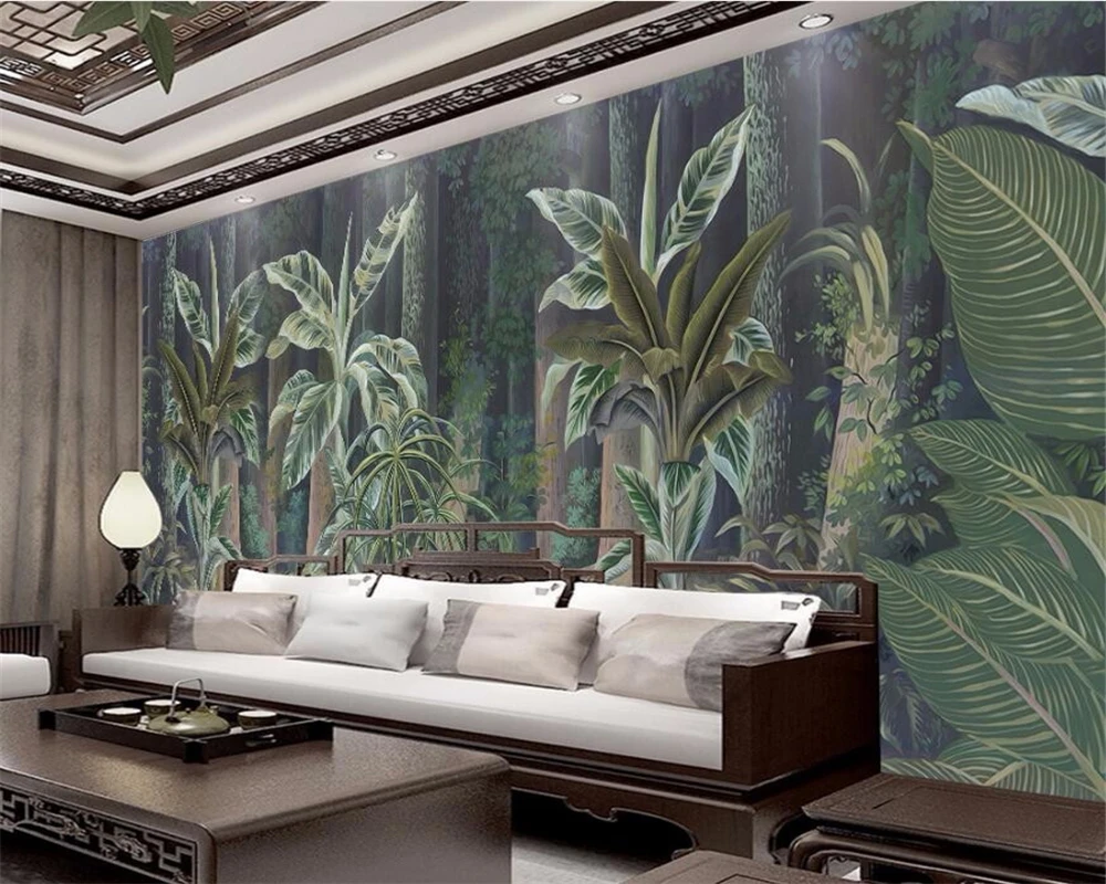 

Drop Shipping Custom 3d Large Wallpaper European Hand - Painted Medieval Tropical Rain Forest Wall Living Room Wallpaper