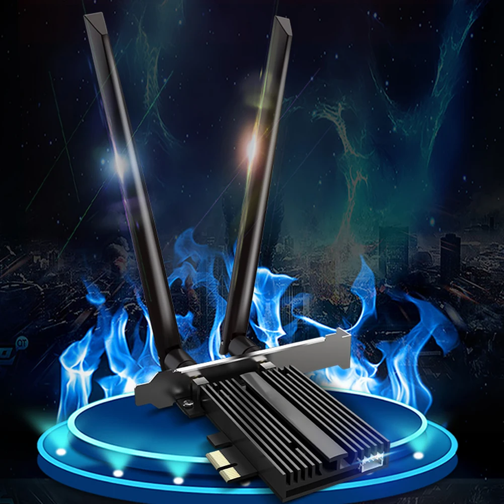 

Esports Games External Wireless Network Card Bluetooth 5.0 3000Mbps WiFi6 Adapter Gaming Dual Band Heat Sink Gigabit Pcie