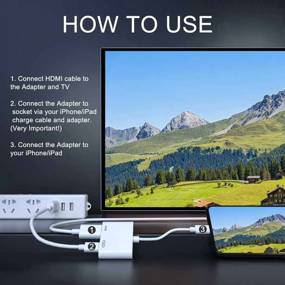 10X HDMI адаптеры для Lightning в цифровой AV конвертер 4K Кабельный разъем до 1080P HD iPhone