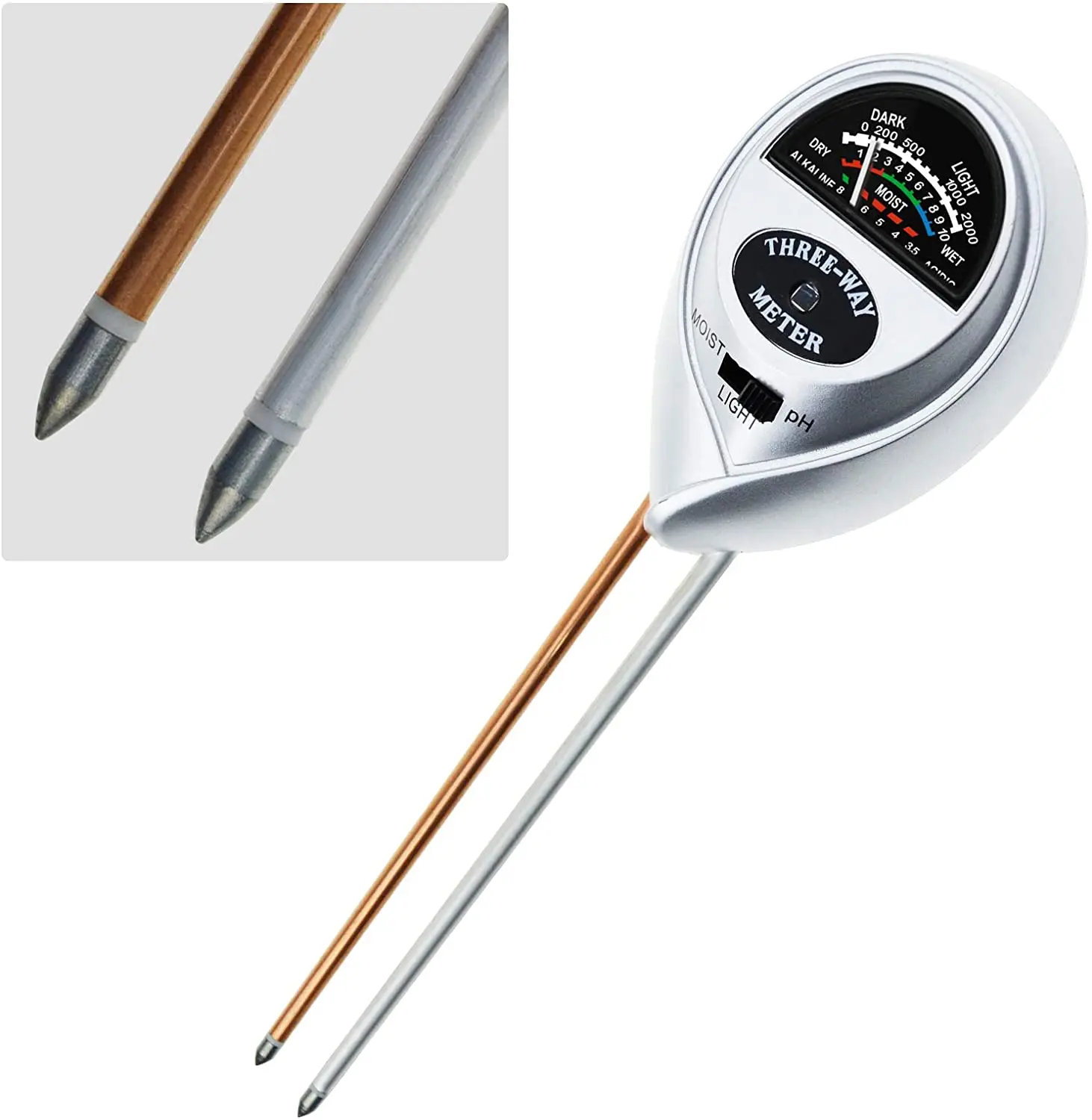 

JINASU 3 in 1 Soil Water Moisture Light PH Meter Tester Analyzer Test Detector for Garden Plant Flower Hydroponic Garden Tool