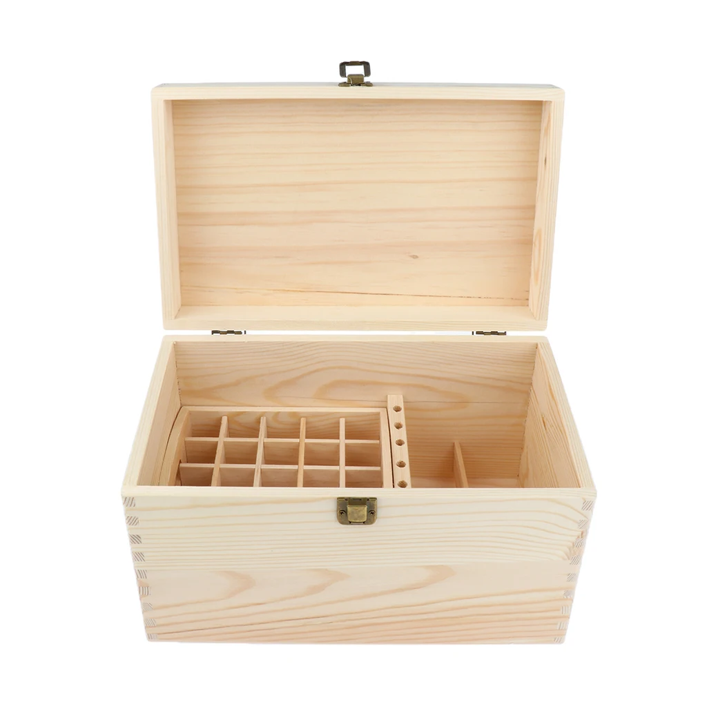 

56 Bottles Wooden Box Essential Oil Storage Case Organizer with Handle for Travel Easy to Keep