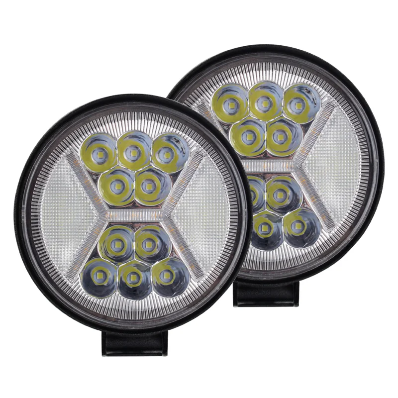 

117W Waterproof 4Inch 6000K Work Light Bar Round Flood Light Spot Lamp Pod Road Fog Driving Roof Bar Bumper Mounting Turn Signa