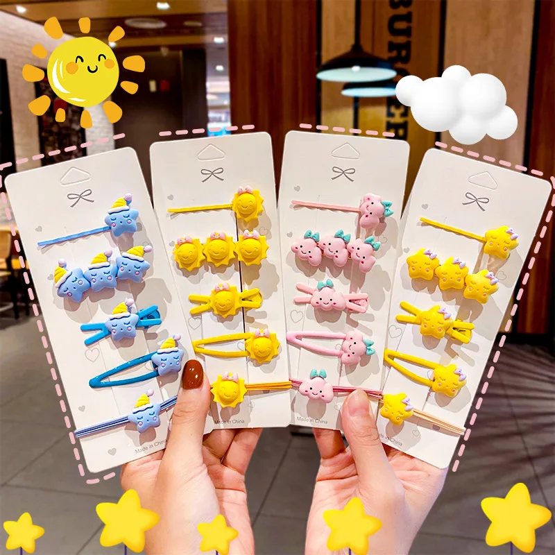 

5pcs Elastic Hair Bands Hairpins for Girls Cute Baby Kids Scrunchies Hair Clips Ponytail Holder Barrettes Hair Accessories
