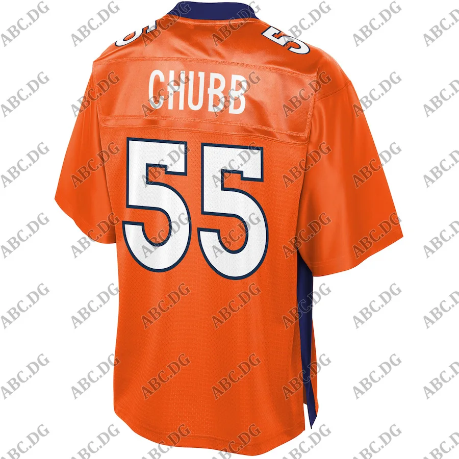 

Customized Stitch American Football Jersey Men Women Kid Youth Denver Bradley Chubb Pro Line Orange Primary Player Team Jersey