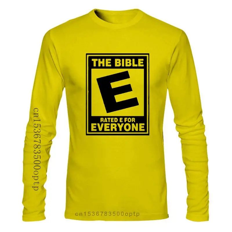 

New 2021 Fashion summer T shirt 100% Cotton Creative Graphic the bible rated E for everyone funny meme t shirt