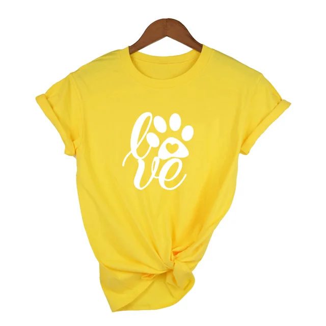 Love Paw T-Shirt Tee Women Funny Graphic Tshirt Tumblr Aesthetic Clothes Camisetas Art Girls Tees T Shirts Street Style | Женская одежда