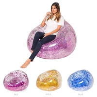 glitter folding inflatable sofa fast inflatable lounger lazy bag sequins sofa high quality outdoor sleeping bag bed air chair