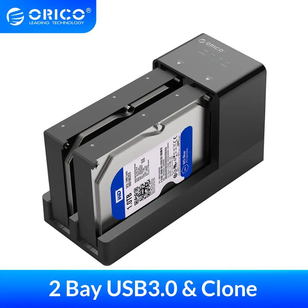 Корпус ORICO для HDD с адаптером USB 3 0 на SATA 2 5 дюйма док станция двойным разъемом Clone