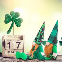 st patricks day green hat doll faceless elderly miniature irish holiday decoration table decoration table decoration