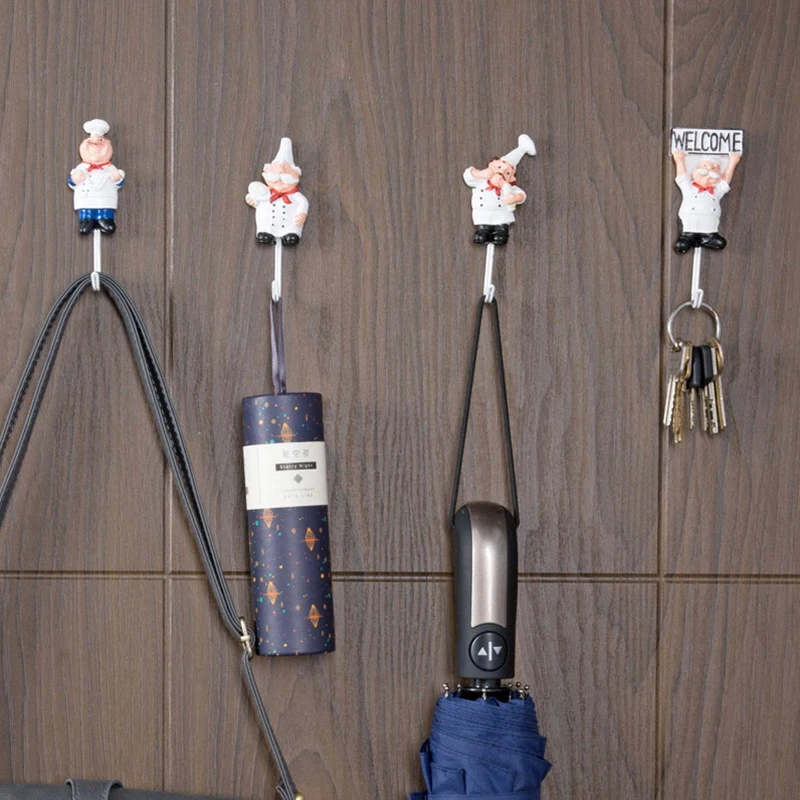 1 шт. кухня мультфильм шеф повар шнур питания крюк паста кронштейн настенный