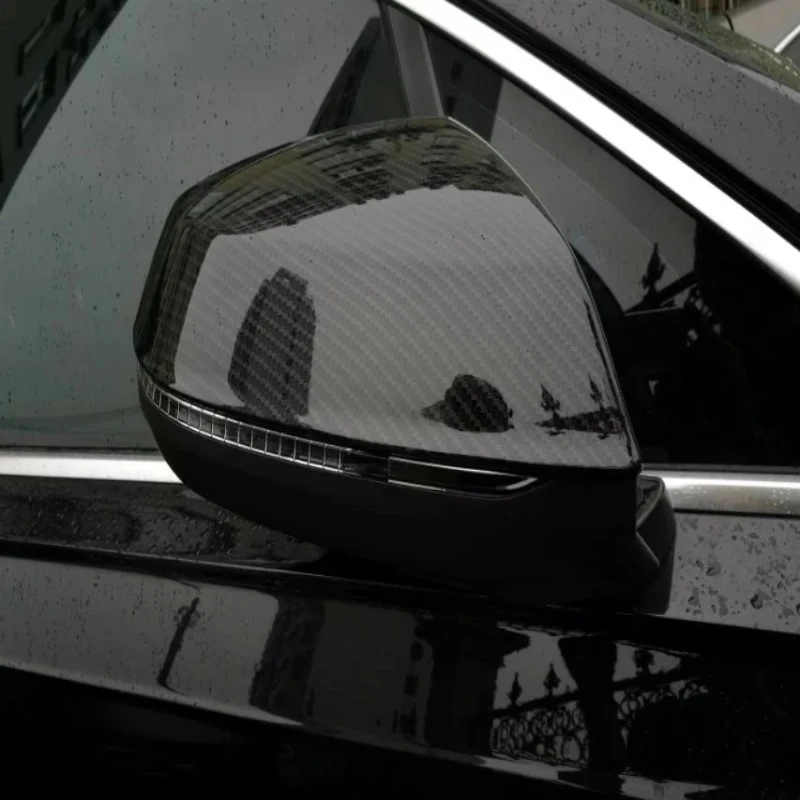 

Хромовое углеродное волокно для Audi Q7 2016 2017 2018 Боковая дверь заднего вида зеркало заднего вида декоративная крышка отделка с поворосветильн...