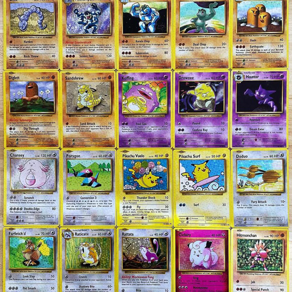 Карты покемона 1996 года первое издание английский флэш-тренажер Charizard Mewtwo Pikachu