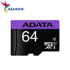 ADATA Оригинальная карта памяти 64 Гб высокоскоростная класс 10 32 ГБ Micro SD карта U1 UHS-I TF Microsd для смартфона компьютера ПК