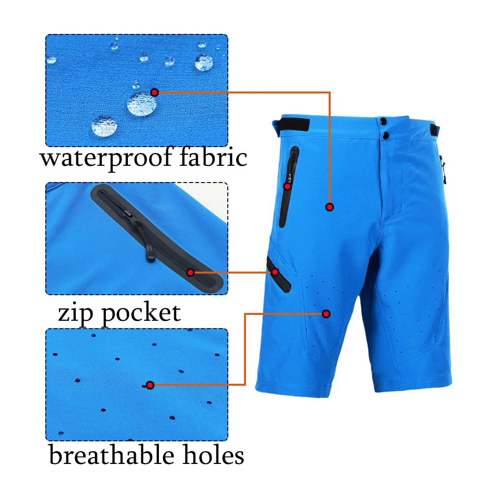 

ARSUXEO 2020 MTB Cycling Shorts Men With Gel Padded Underwear Water Resistant Downhill Bike Bicycles Breathable Loose Fit 1703