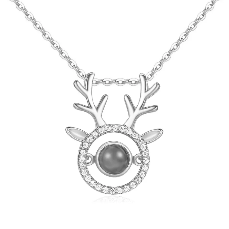 style 3 silver Amxiu DIY, Ожерелье I Do, 100 языков, проекционное Ожерелье I love you, 925 пробы, серебряное ожерелье для женщин, свадебное ювелирное изделие, подарок - Окраска металла: style 3 silver