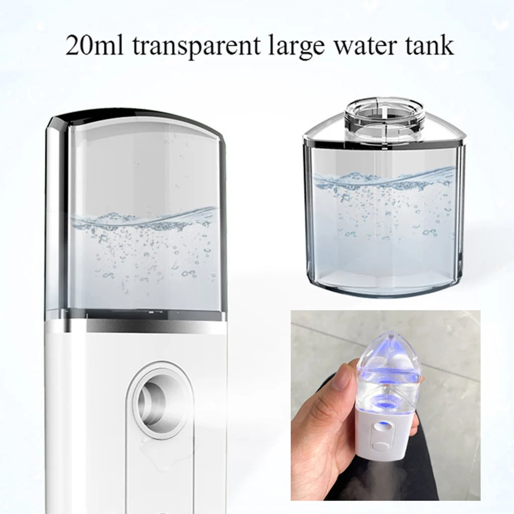 20 мл Nano Портативный Распылитель холодной воды для лица Mister Hydrator многоразовый