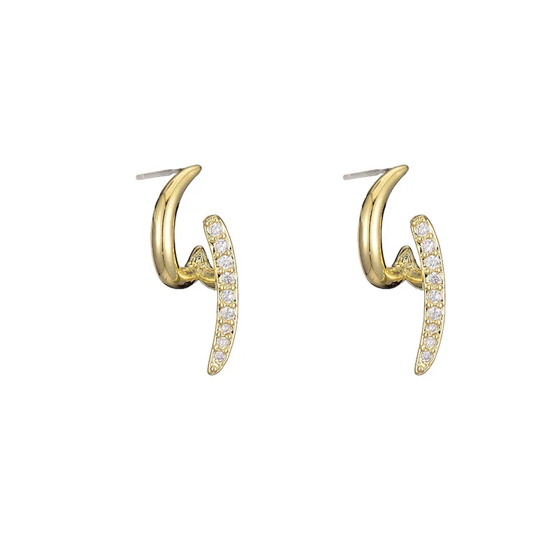 

SIPENGJEL Trendy cubic Zirconia gold color Simple Letter G Stud Earrings Luxury Fashion Alphabet Earrings For Women Jewelry Gift