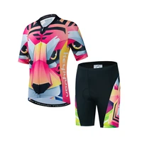 keyiyuan boys girls color gradient kids cyling jersey set summer breathable road racing suit maillot cyclisme roupa ciclismo