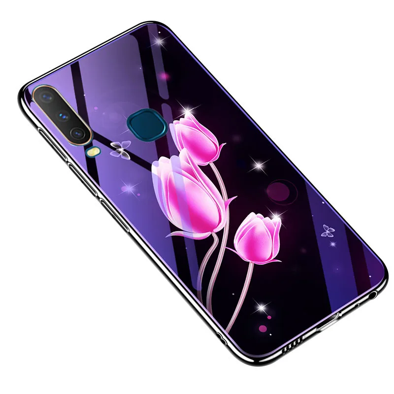 Модный чехол для vivo Y93/V11i/V11 (V11 Pro)/Y97/V9 Youth/Y83/V15 Pro/Y17/V7 Plus/V5 Lite силиконовый с синим
