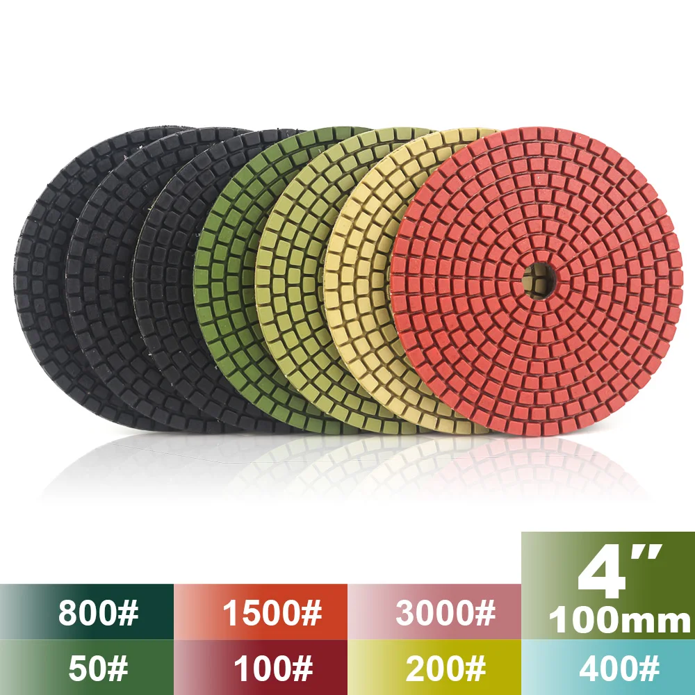 Алмазные 4-дюймовые каменные полировальные колодки 100 мм для влажной шлифовки и