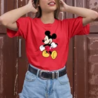 Новое поступление 2022, футболка, женская одежда для прогулок с Микки Маусом, Прямая поставка, с коротким рукавом, минималистичный мягкий брендовый Топ для девушек из Диснея
