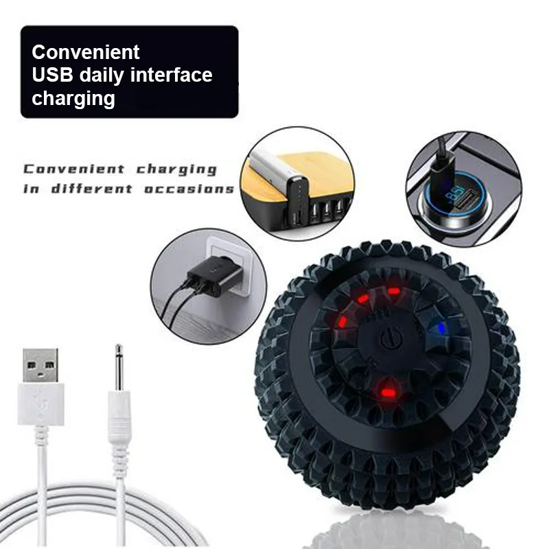 

Newest Silicone Electric Yoga Fascia Balls Deep Muscle Vibration Adjustable Foot Massage Fitness Equipment Dropshipping