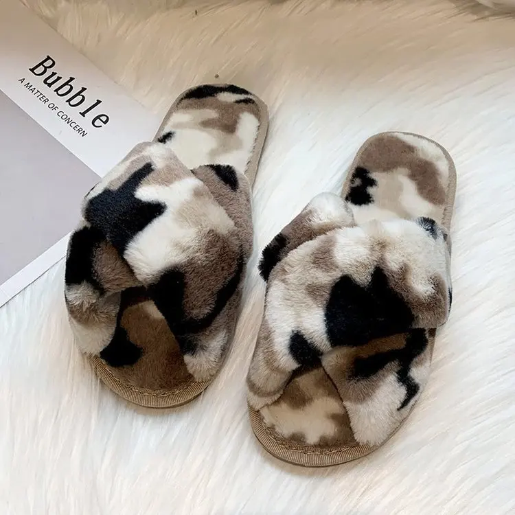 

New Autumn and Winter Ladies Cotton Slippers Flat Bottom Fashion Explosion Models All-match Home Mopping Floor Cotton Shoes