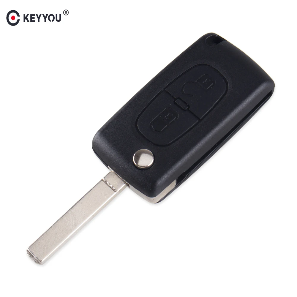Складной флип чехол KEYYOU для Citroen C2/C3/C4/C6 с 2 кнопками и держателем аккумулятора