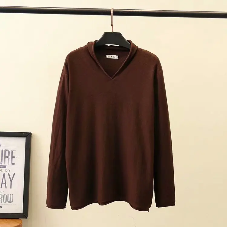 Женские повседневные свободные свитера размера плюс вязаные пуловеры с длинным