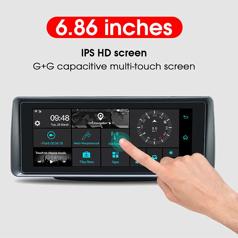 Новый 6 86 дюймовый 3g Автомобильный видеорегистратор для Android5.1 Gps Naivgation Wifi Hd 1080P
