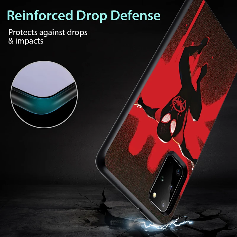 

Fashion Marvel Spider Man for Samsung Galaxy S21 S20 FE Ultra Lite S10 5G S10E S9 S8 Plus Black Phone Case