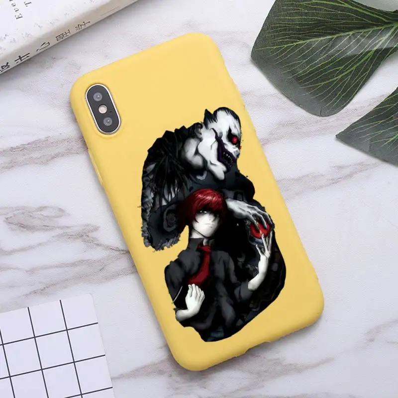 

Rem and misa death note anime Phone Case Candy Color for iPhone 6 7 8 11 12 s mini pro X XS XR MAX Plus