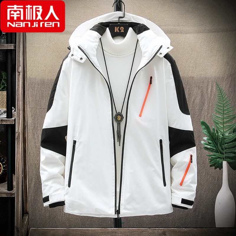 

Пуховик мужской с флисовой подкладкой, теплая непродуваемая куртка с подкладкой, зимняя одежда