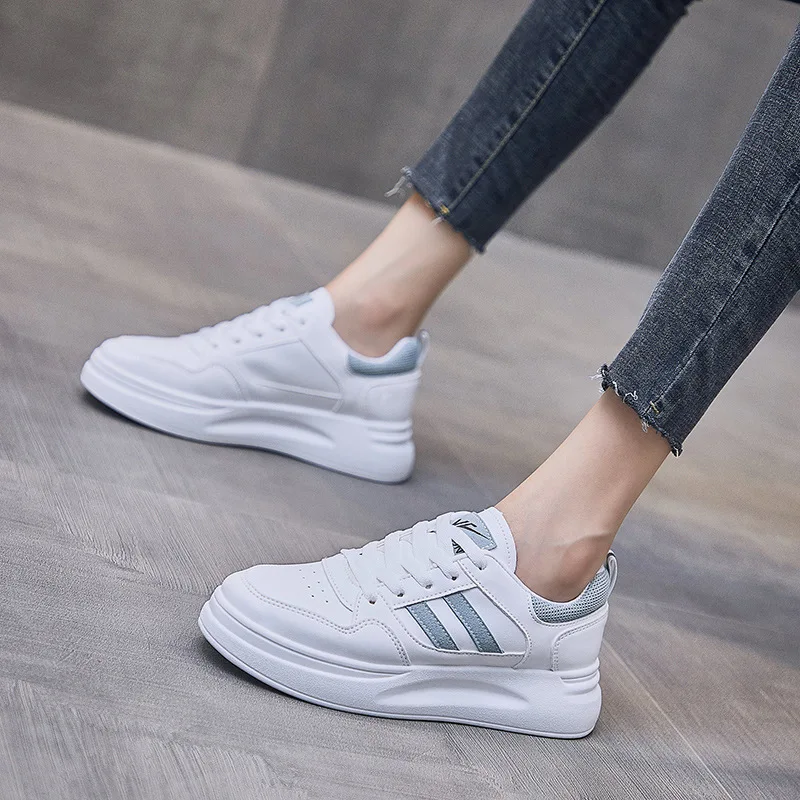 

Thick Sole Fashion White Shoes Women Autumn New College Student Casual Running Shoes Breathable Chunky Tenis Sneakers Women RO40