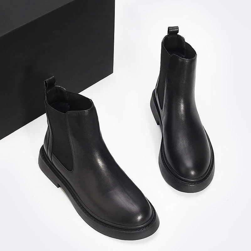 Ботинки Челси Женские ботильоны в британском стиле для девочек Зимняя обувь с